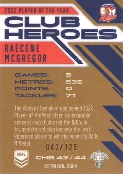 2023 NRL Traders Titanium - Club Heroes Bronze #CHB43 Raecene McGregor Back